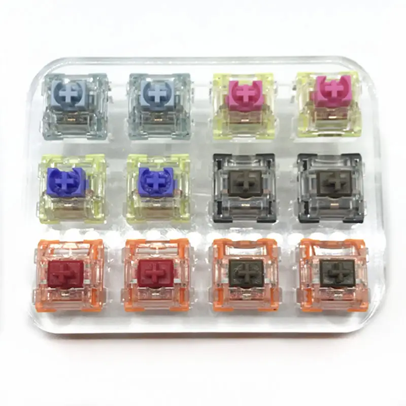 

TTC GRB Axis Switch gold powder/moon white/jinlan/tea/red/mute tea axis 12 Key Translucent Keycaps Mechanical Keyboard Tester