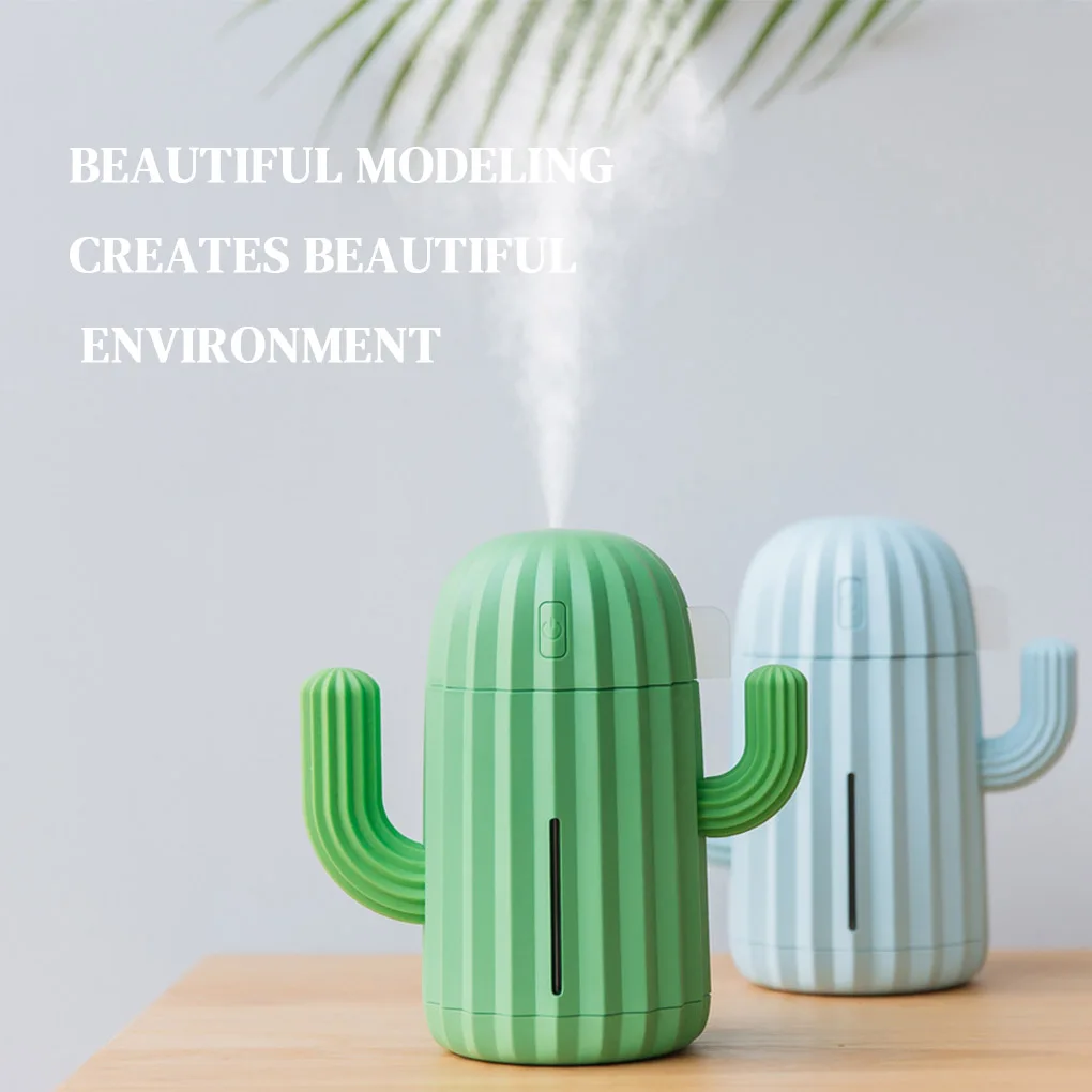 

Mini Air Humidifier for Home Office Air Diffuser Cactus Design USB Powered 340ml LED Humidifier for Living Room Bedroom Drying