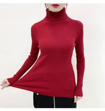 High-necked Sweater Women Thickening Autumn Winter New Slim Solid Casual Knitwear Lady Turtleneck Long Sleeve Red Khaki Pullover High-necked Sweater Women Thickening Autumn Winter New Slim Solid Casual Knitwear Lady Turtleneck Long Sleeve Red Khaki Pullover