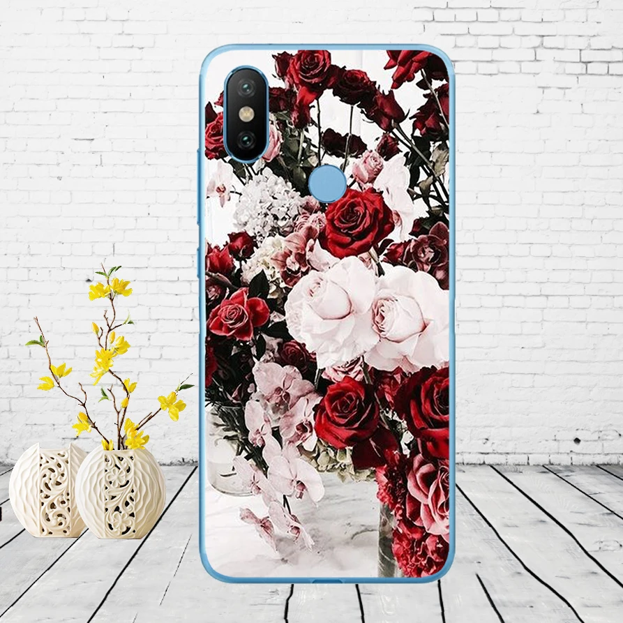 06DD красивый сад красные розы цветы Мягкий силиконовый чехол для Xiao mi Red mi 6 6a mi 8 a2 lite note 5 6 pro 7 Case