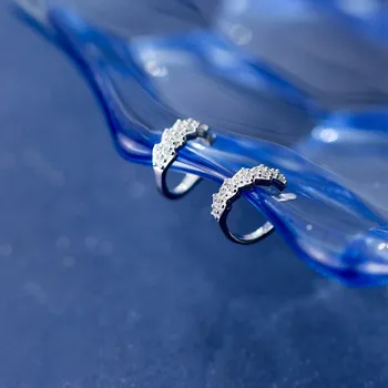 

925 Sterling Silver Cubic Zircon Clips on Earrings Without Piercing CZ Ear Cuff Cartilage Non Pierced Earings for Women