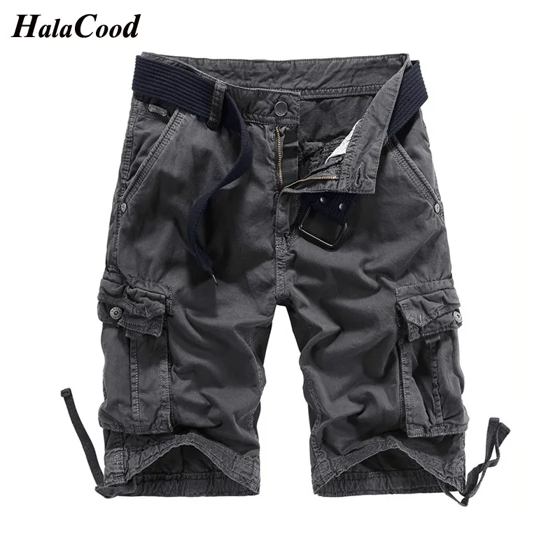 

Hot Sell Fashion New Men's Spring Summer Overalls Shorts Pure Cotton Multi-pocket Five-point shorts Trendy Men's Straight Casual