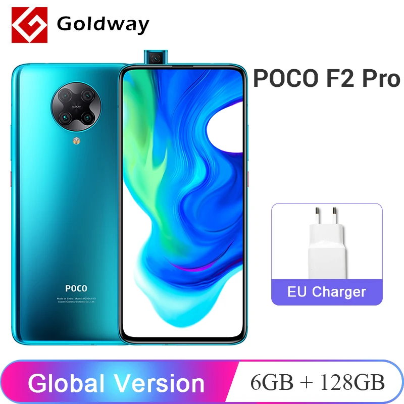 Глобальная версия Xiaomi POCO F2 Pro 6 ГБ 128 Pocophone смартфона Snapdragon 865 64Мп Четыре задних