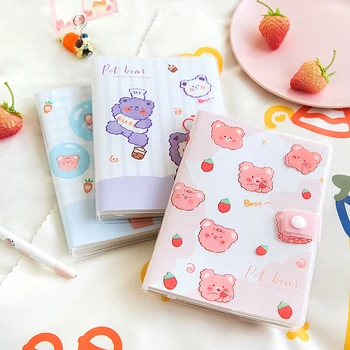 

Creativity Cute Cartoon Pattern Plastic Sleeve Notebook Student Color Page Portable Notepad Hand Account Supplies Stationery