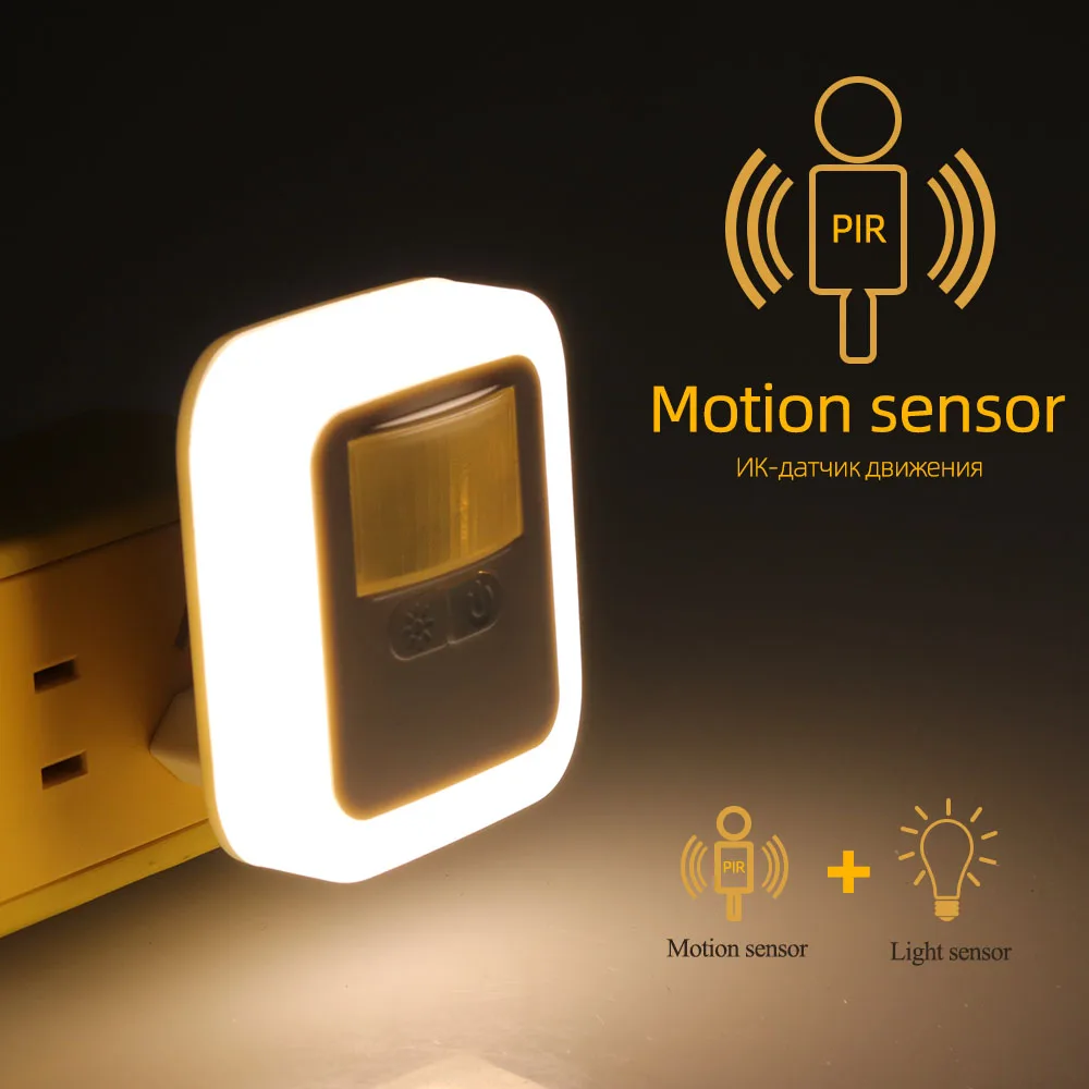 Plug-in Led Night Light Motion/Light/Sound Sensor Light Bedroom Decor Lamp Home Decorative Night Lamp Christmas Gift for Kids mi motion activated night light 2