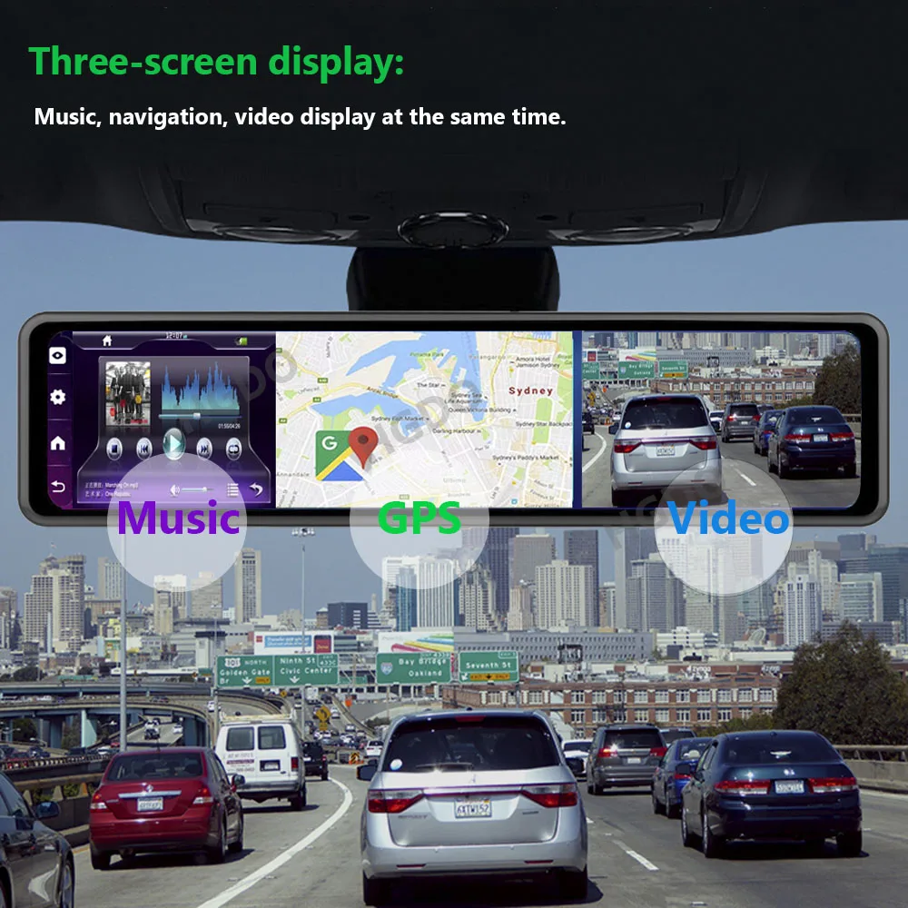 Car dash cam 12 Rear view Mirror Camera Android 4G Car DVR ADAS WIFI Video Recorder FHD 1080P Dual lens Dash Cam Registrator Mount