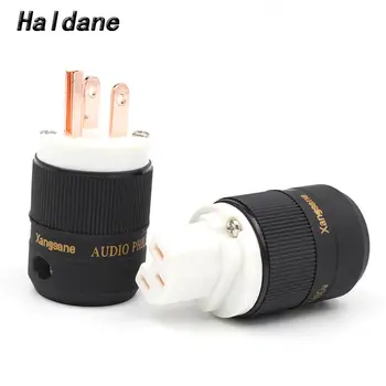 

Haldane pai HIFI Power Plug Red Copper US power plug IEC Connector Audio Power Socket Connector for DIY US power cable