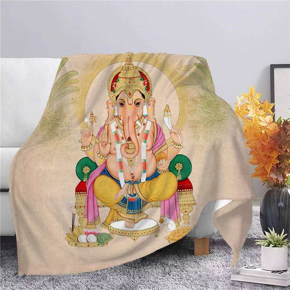 

Фланелевое Одеяло CLOOCL God of Wisdom Ganeshas, декоративное одеяло для сна в офисе, для походов и пикника, с принтом
