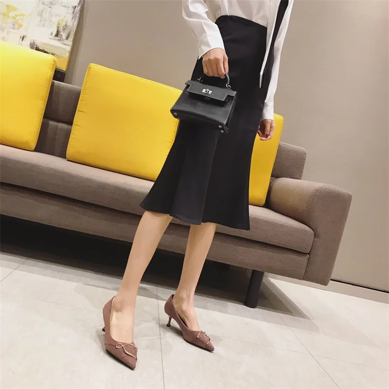 

Sl188-3, 862-6 WOMEN'S Shoes-Style Low Top Pointed-Toe High Heel Shoes Women's 2019 Spring New Style Thin Heeled Shoes