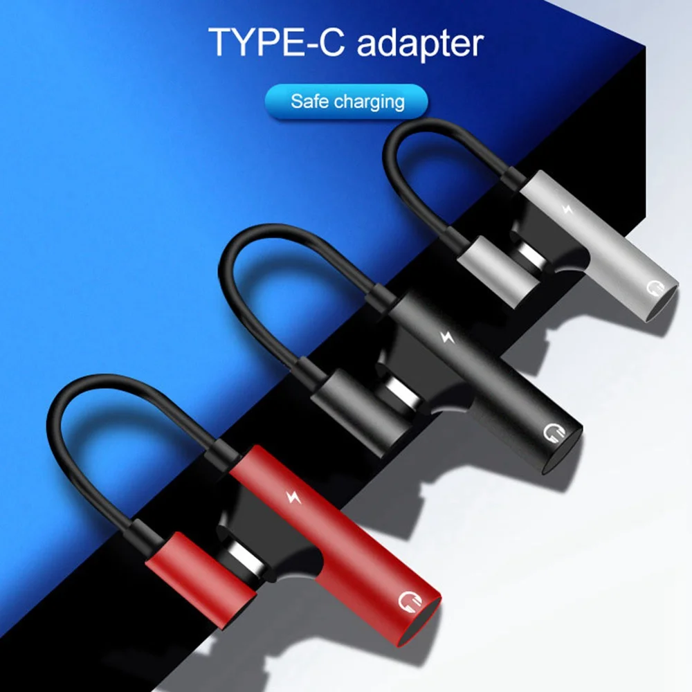 KISSCASE 2 в 1 type-C адаптер для huawei Xiaomi samsung кабель для зарядки музыки конвертер портативный type-C до 3,5 мм разъем для наушников