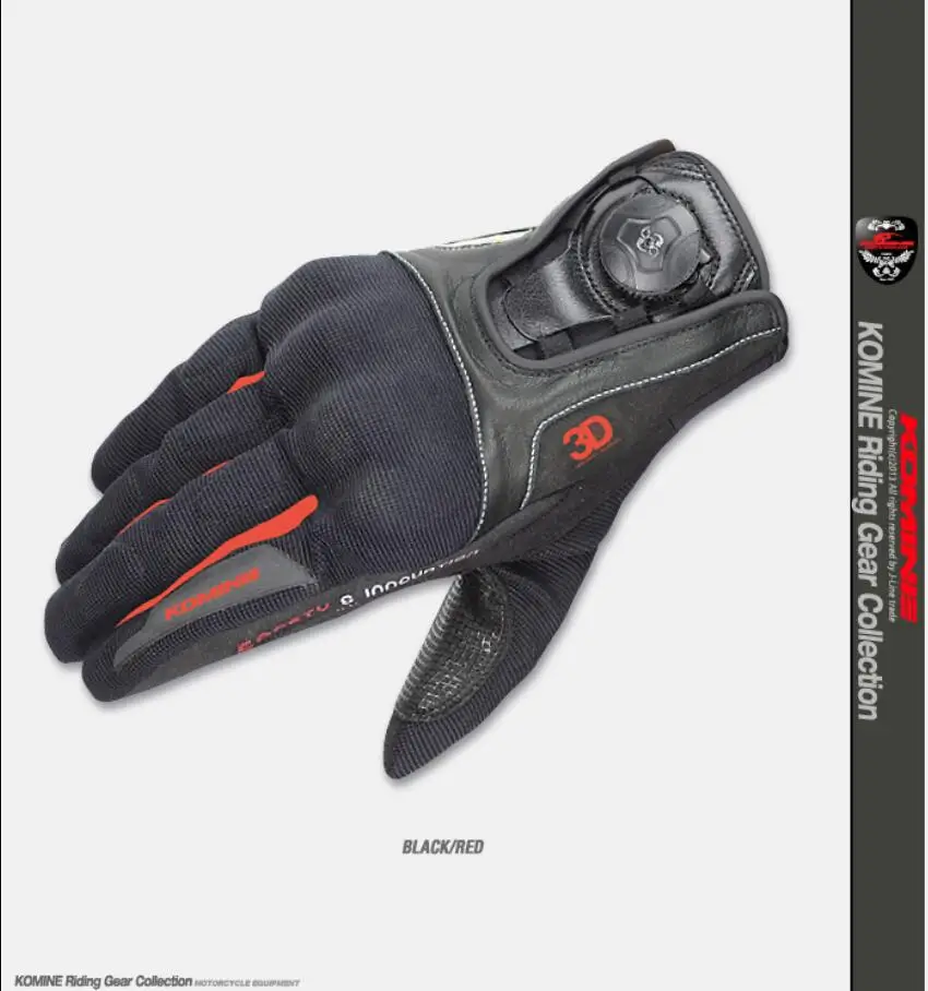 KOMINE GK-164 мотоциклист гоночные 3D перчатки с сенсорным экраном дышащие дропшиппинг - Цвет: Red