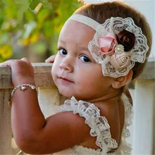 Новинка; Европейская и американская детская лента для волос; повязка на голову с розовыми бутонами; головной убор; 17 цветов на выбор