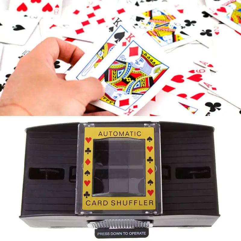 Relaxdays Mescolatore Automatico Gioco, elettronico, a Batteria Macchina mischia  Carte in Legno per Poker Burraco, Colore