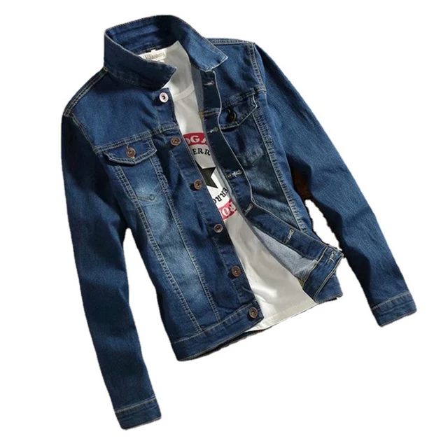 Spring Short Denim Outerwear Men Fashion Ripped Jeans Jacket Sim Fit Streetwear Vintage Male Clothes Cowboy For Boy