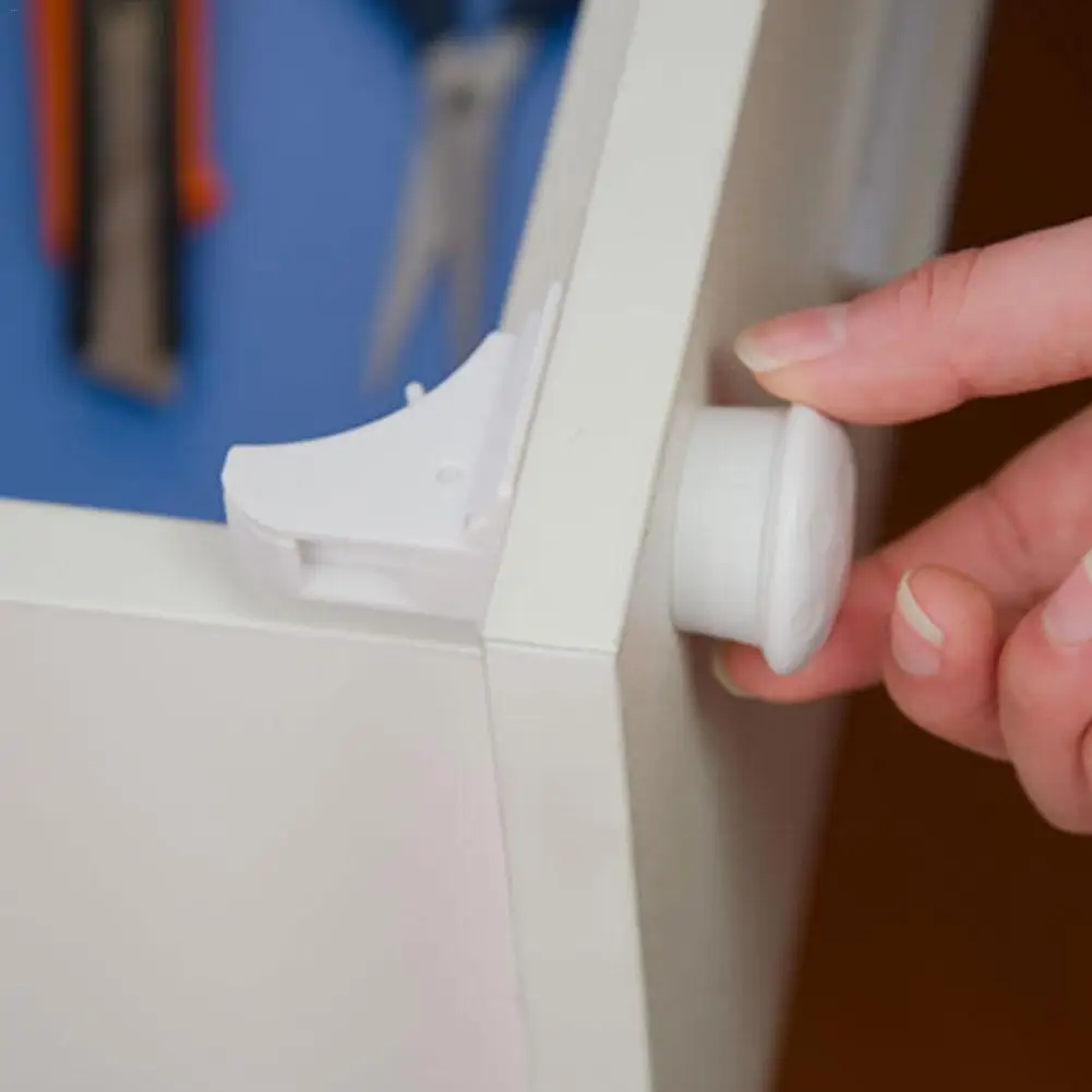 

Protective magnetic lock cabinet door drawer invisible multi-function safety lock Multi-function screwless and drilled safety lo