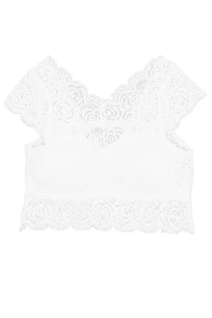 

Womens Lady Lace Vest Sleep Bra Crop Tops Sports Padded Boob Tube Leisure White