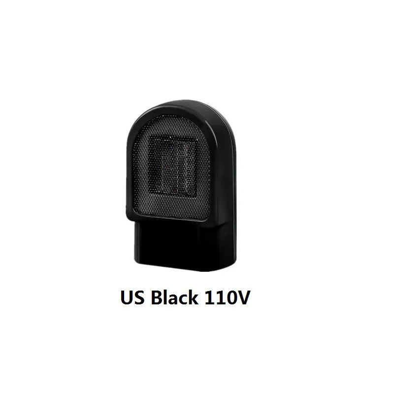 Электрический нагреватель настольный мини-комнатный портативный вентилятор обогреватель Быстрый энергосберегающий зимний PTC нагреватель керамическое нагревательное оборудование - Цвет: US Black 110V