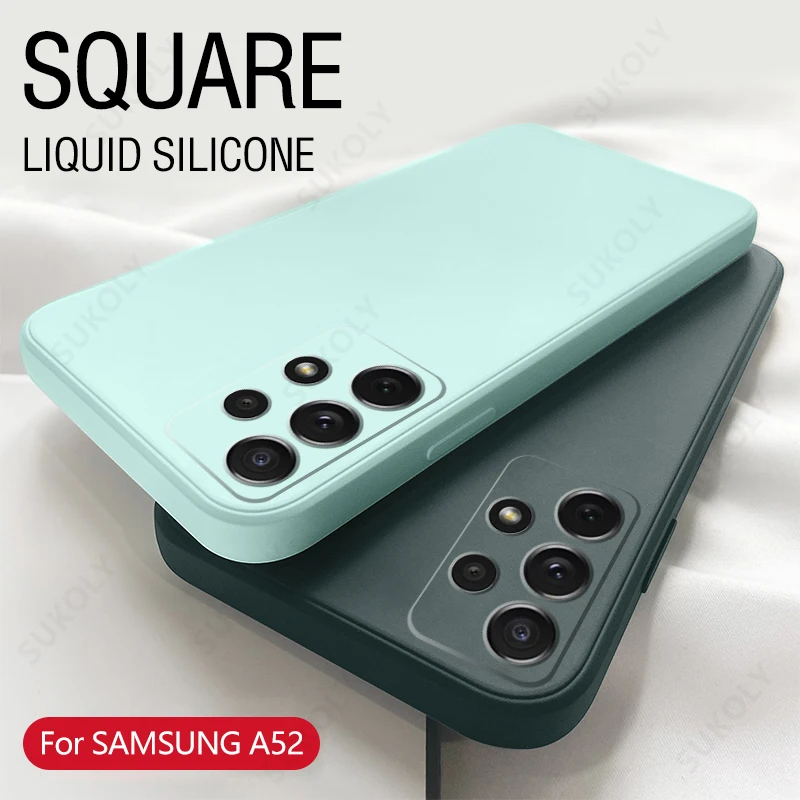 galaxy s21 fe 5g case Liquid Silicone Case For Samsung Galaxy A52 A72 A71 A51 S20 FE S21 Ultra S10 Plus A50 A31 A70 A32 A41 A53 5G A21S S22 Soft Cover Galaxy S20 FE 5G leather Cases