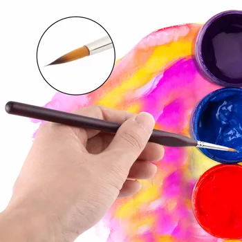 

6pcs Professional Wooden Handle Artist Detail Paint Brushes Outline Painting Set For Craft Tool