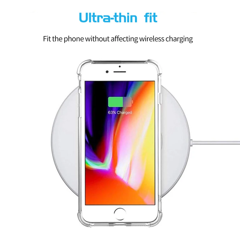 Роскошный противоударный прозрачный силиконовый чехол для iPhone 11 Pro X XS Max XR 8 7 6 6S 12 S
