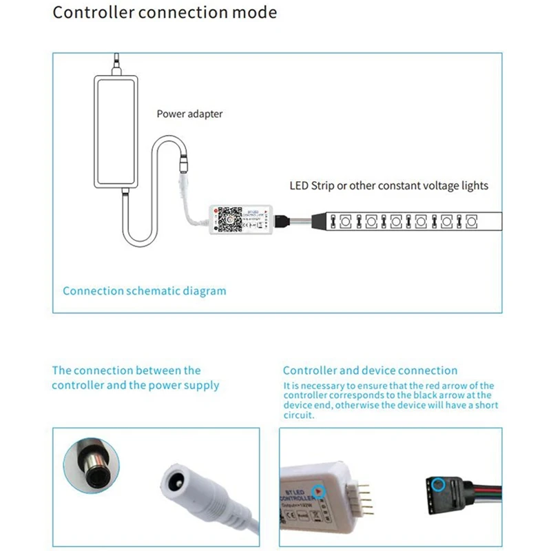 Dc 12V 24V Rgb / Rgbw Rgbww Led контроллер Bluetooth Magic Home мини для светодиодной ленты|Голосовые