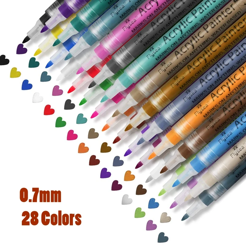 12 Sparkle Color Acrylic Paint Glitter Marker Pen 3.0mm 0.7mm Tip Art  Drawing For Rock Stone Wood Poster Cards Canvas Ceramics - AliExpress