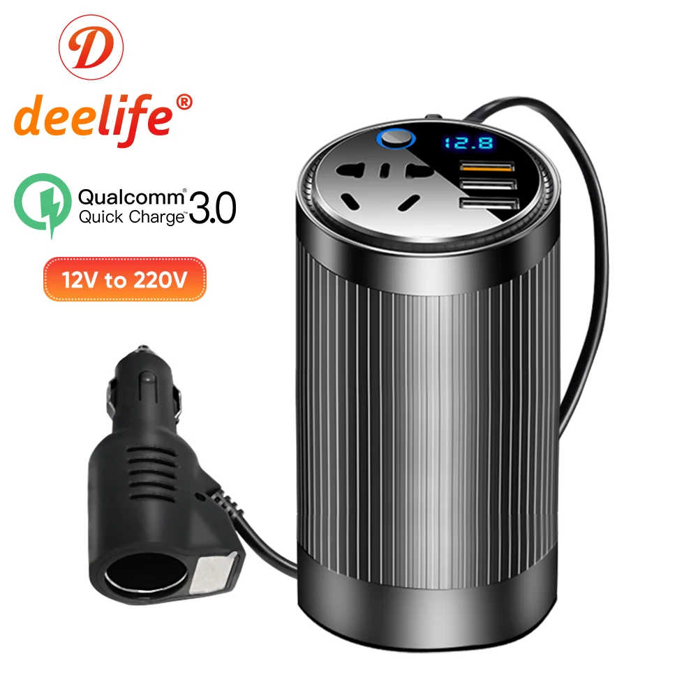 Deelife 12 v a 220 v del Inversor del coche Inversor 12 v 12 v 220 v convertidor de transformador de potencia para Europa de la UE