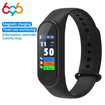 

696 M4S Heart Rate Monitor Smart Watch Sport Activity Tracker Waterproof Watch Pedometer Bluetooth Smart Bracelet Sports Girls