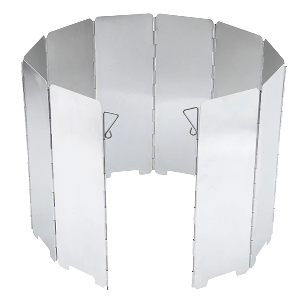 10 Pieces Cooker Wind Guard Wind Shield Folding Windshield Plates Outdoor Camping Kitchen BBQ Stove Picnic Wind Screen 