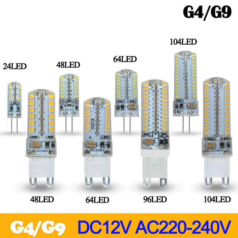 220 В 3 Вт 6 9 10 12 g4 Светодиодная лампа e14 лампада cob led свет заменить 360 Угол луча
