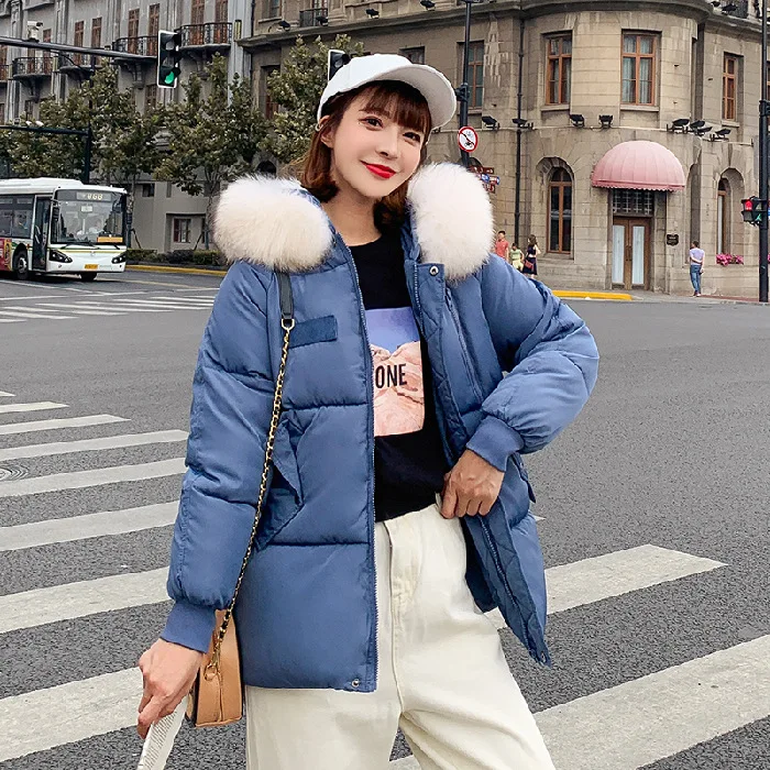 

According to Nalini 2019 Autumn South Korea Dongdaemun Short down Jacket Women's Large Fur Collar Loose-Fit Students Cotton Over