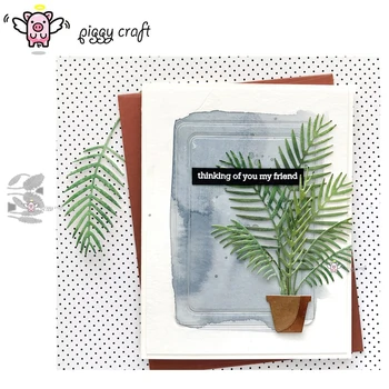 

Piggy Craft metal cutting dies cut die mold 8Pcs Plant leaf pot Scrapbook paper craft knife mould blade punch stencils dies
