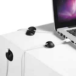 Soporte de silicona para cables, organizador de cables USB Flexible, gestión de Clip para ratón, teclado, auriculares
