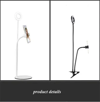 

Selfie Flash Ring Light + Mobile Phone Holder 24 LED Camera White USB Clip On