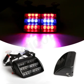 

M&C 1PC 18 LED Car Emergency Strobe Warning Light Vehicle Rooftop Police Lamp Front Windshields Auto Flashing Alarm Sucker Light