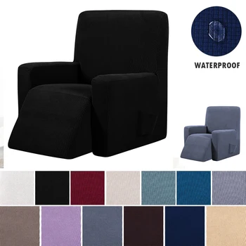 

Recliner Slipcovers Chair Covers Washable Stretch Sofa With Pocket Non-slip Furniture Protector Solid Color Armchair Co