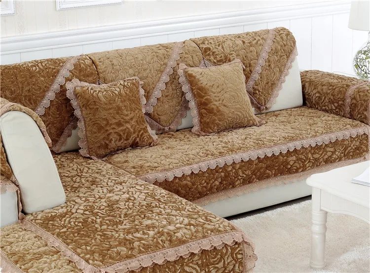 Мягкие чехлы для диванов и диванов, Нескользящие чехлы для диванов, осенне-зимние плотные короткие фланелевые Плюшевые Чехлы для диванов CX541