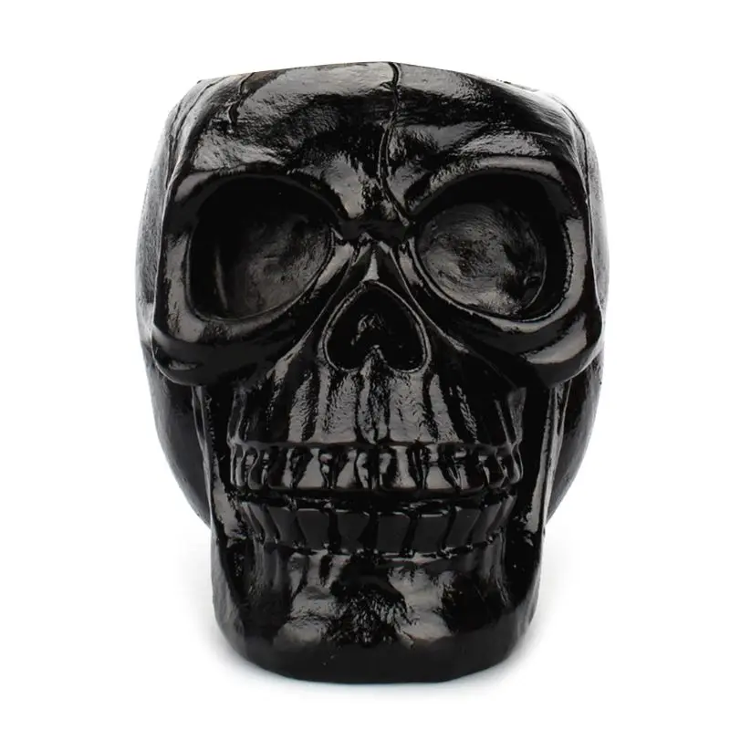 New Black Skull Ornament Skeleton Pen Holder Desktop Pencil Organizer Makeup Storage
