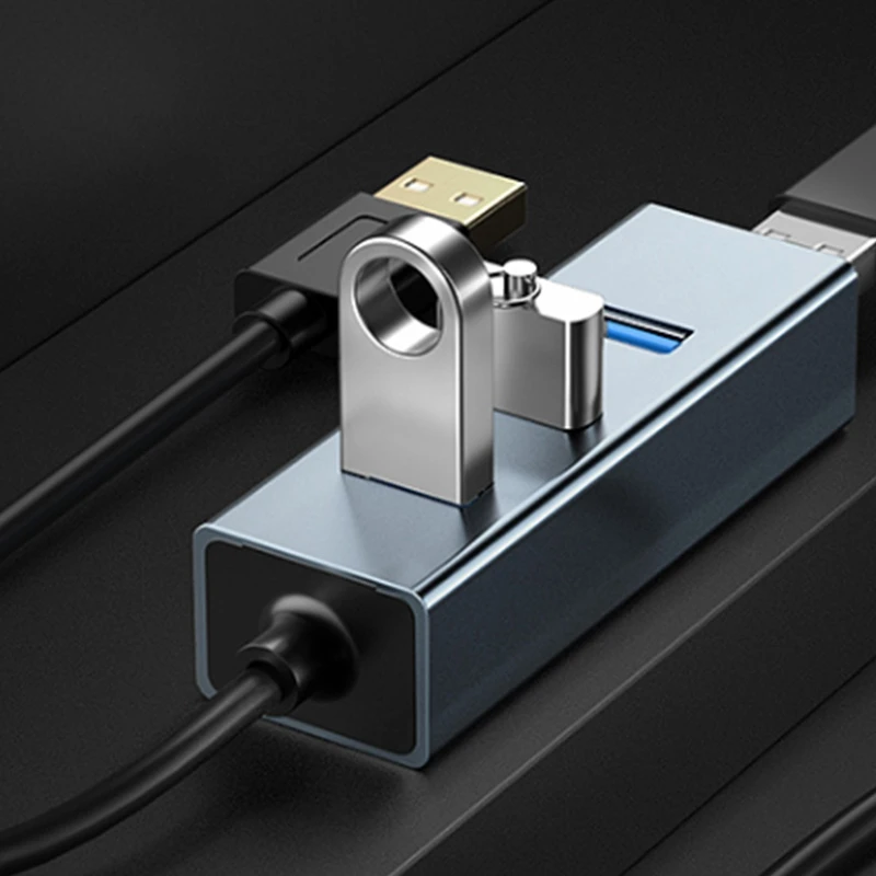 Алюминиевый Высокоскоростной USB разветвитель 4 в 1 с несколькими портами 3
