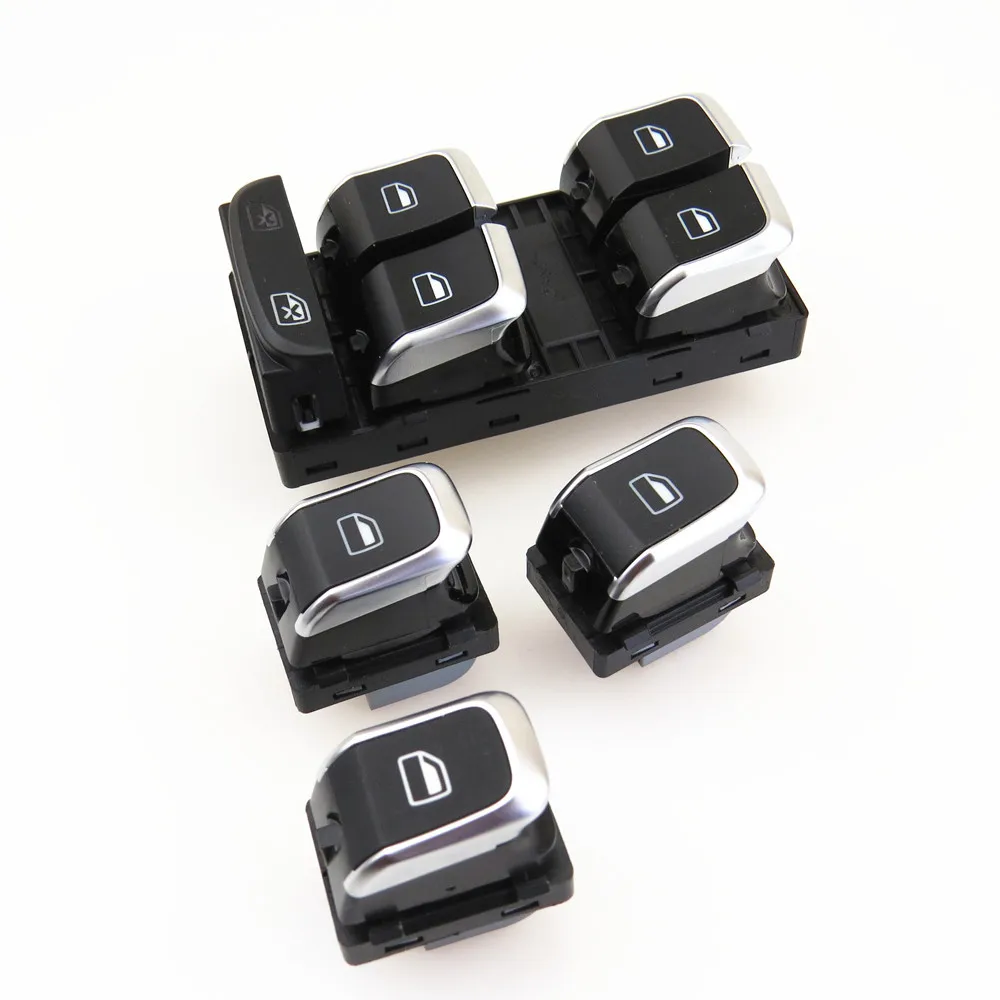 

FHAWKEYEQ Окно Стекло лифт замок управления хром Мастер переключатель кнопка Набор для Q5 A5 A4 Allroad 8KD 959 851 A 8KD959855A 4GD959855