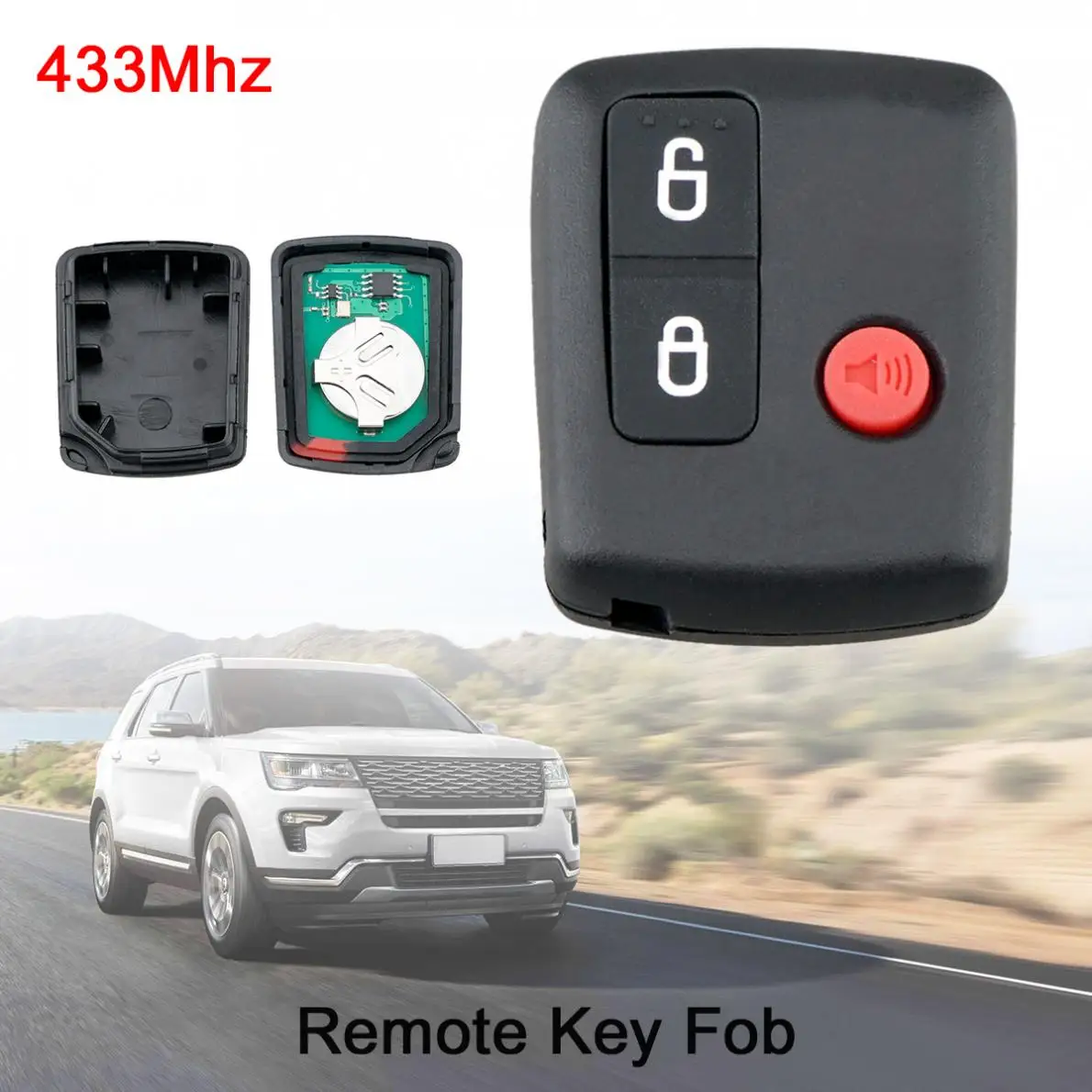 

1pcs Black Portable 433Mhz 3 Buttons Durable Car Remote Key Replacement fit for Ford / Territory SX XR6 XR8 / Falcon BA BF