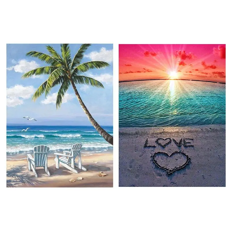 

Set Set of 2 5D Diamond Painting Kit for Adult Full Drill Paint with Diamonds Pictures Arts Craft for Home Decor Gift,12x16