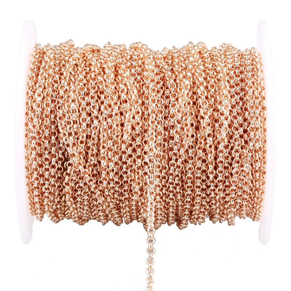 

DIY Jewelry Chain Bulk Link Chains 3.2mm 4.8mm 5.8mm O-chain KC Rose Gold DIY Jewelry Findings Making Supplies Wholesale