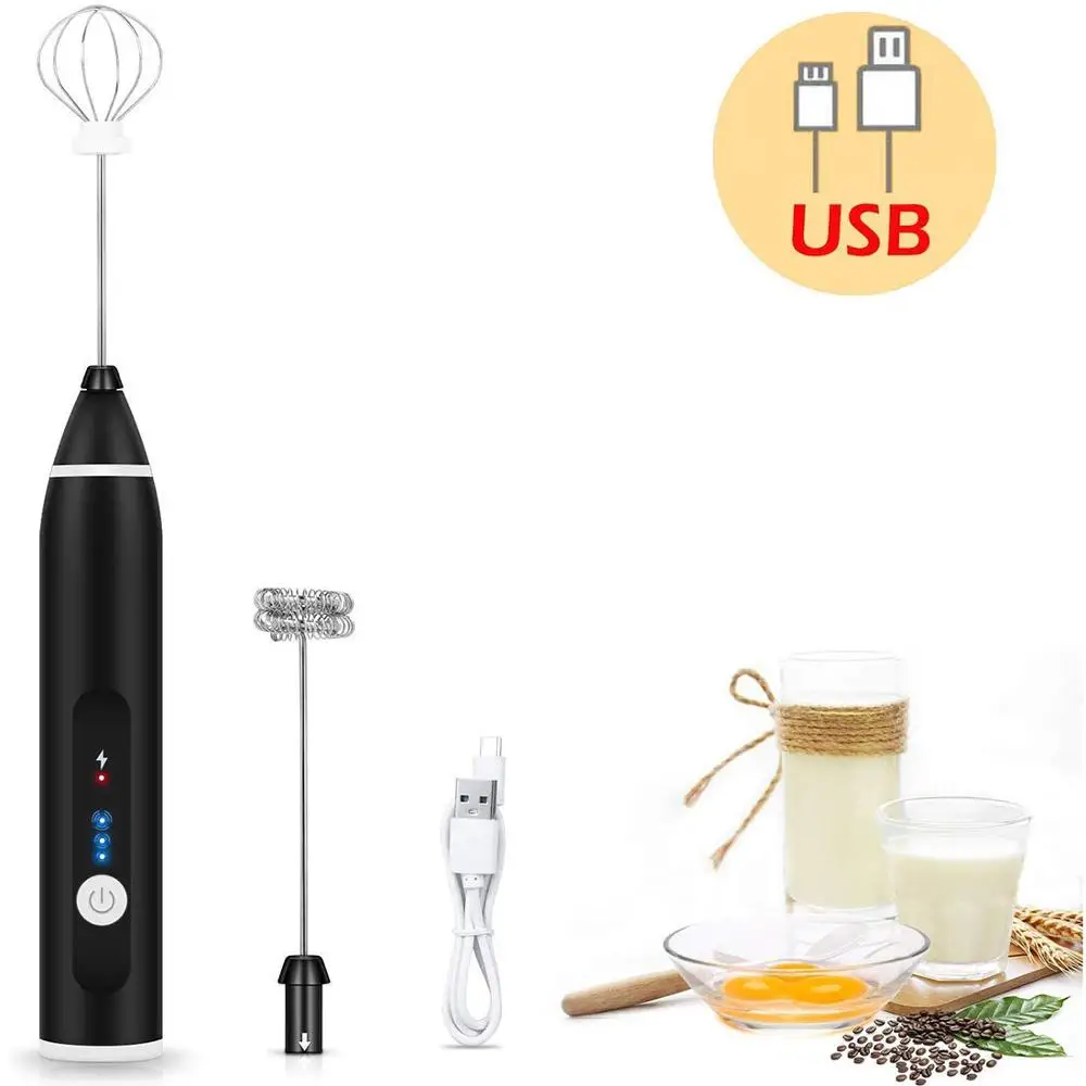 Milk Frother 3 Speeds Foam Rechargeable Electric For Coffee Latte Cappuccino Chocolate Tea Coconut Durable Drink Mixer |