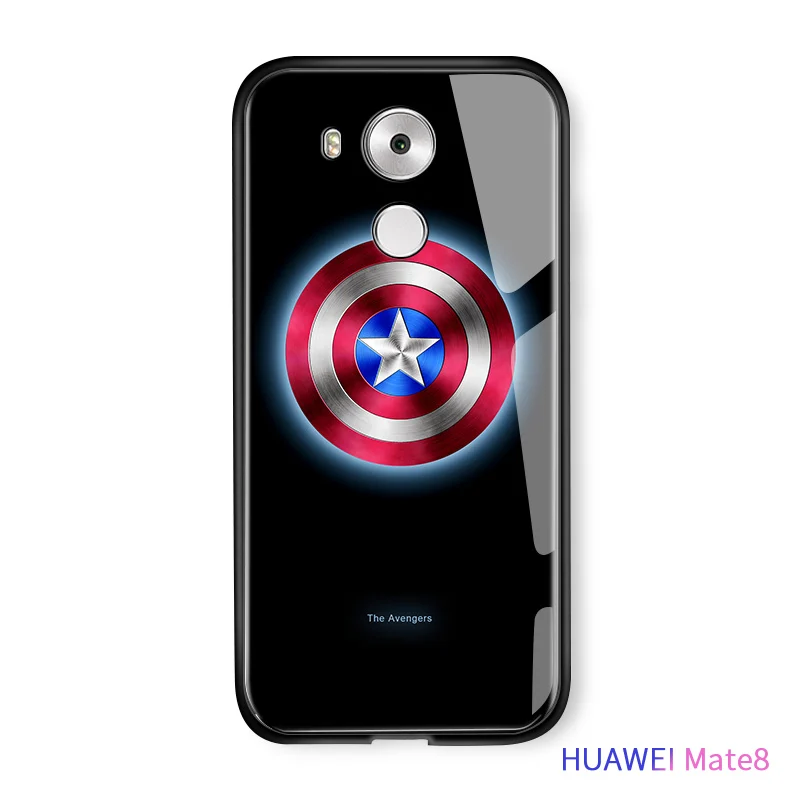 Для huawei mate 30 Pro mate 20 mate 20X световой Капитан Америка, Железный человек чехол светящийся в темноте закаленное стекло задняя крышка корпуса - Цвет: Captain America