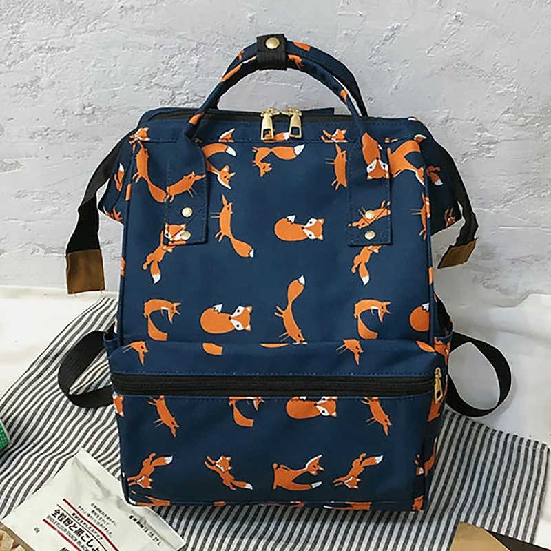 

Women Backpack Fashion Fox Pattern Female Backpack School Bag for Girls Harajuku Student Bookbag