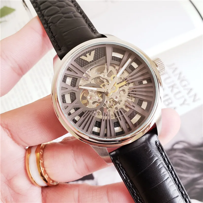 

Armani- Luxury Brand women Mechanics Watches men Watch Stainless Steel Strap wristwatch Top classic watch gift 186 orders