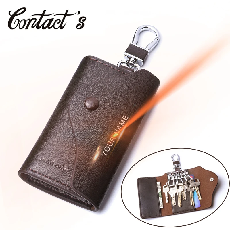 Men's Car Keys Wallets Genuine Cowhide Leather Male Key Holder Organizer Housekeeper Keychain Purse Key Ring Bag Keys Case Pouch,key organizer,key case,key purse,key holder