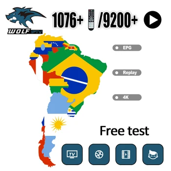 

WolfIPTV Latino IPTV 12000+ M3U Brazil USA Canada IPTV android box enigma2 smart tv