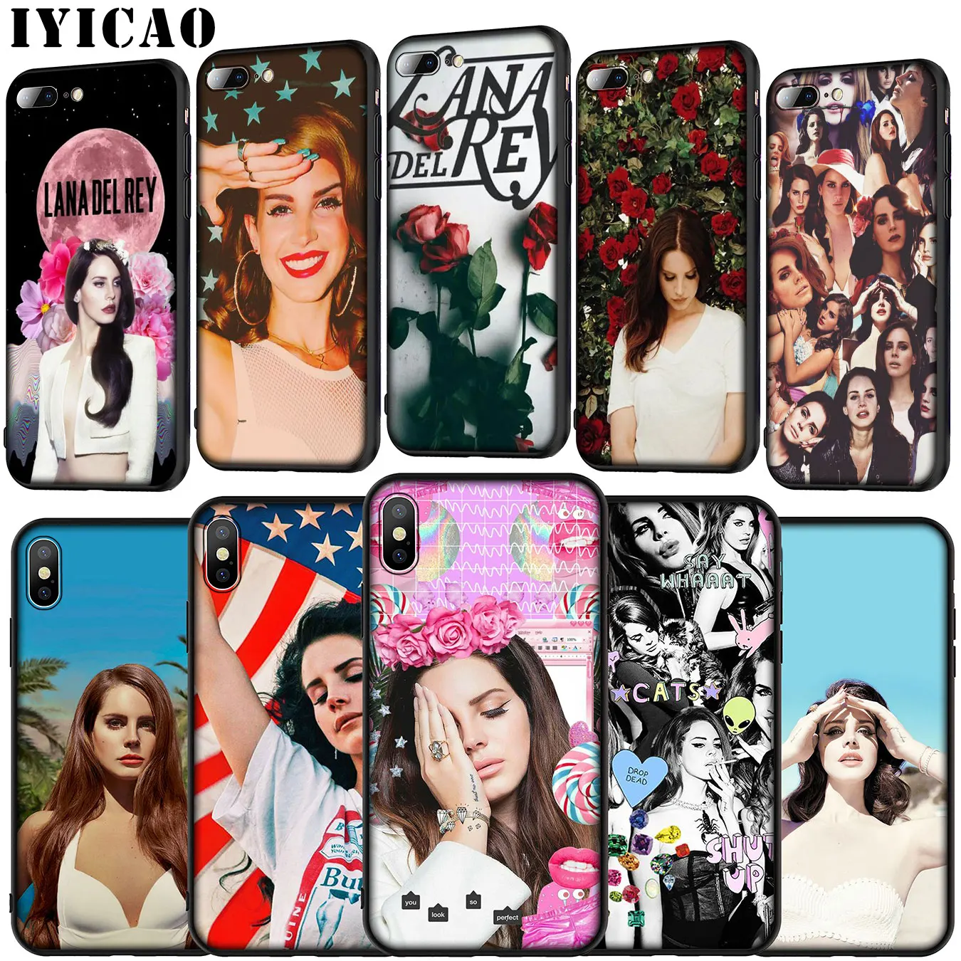 Lana Del Rey Soft Silicone Cover Case for iPhone 11 Pro XR X XS Max 6 6S 7 8 Plus 5 5S SE Phone |